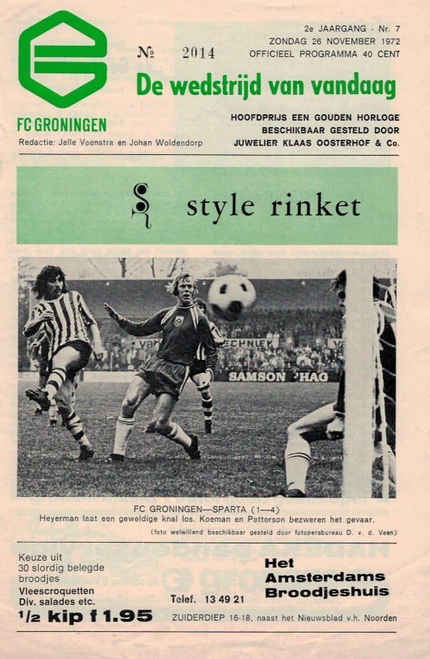 AZ Programma 26-nov-1972 Groningen uit